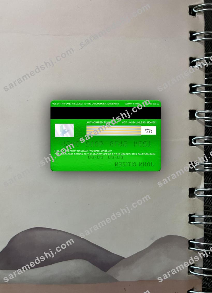 Uruguay Itau bank visa electron card photolook back